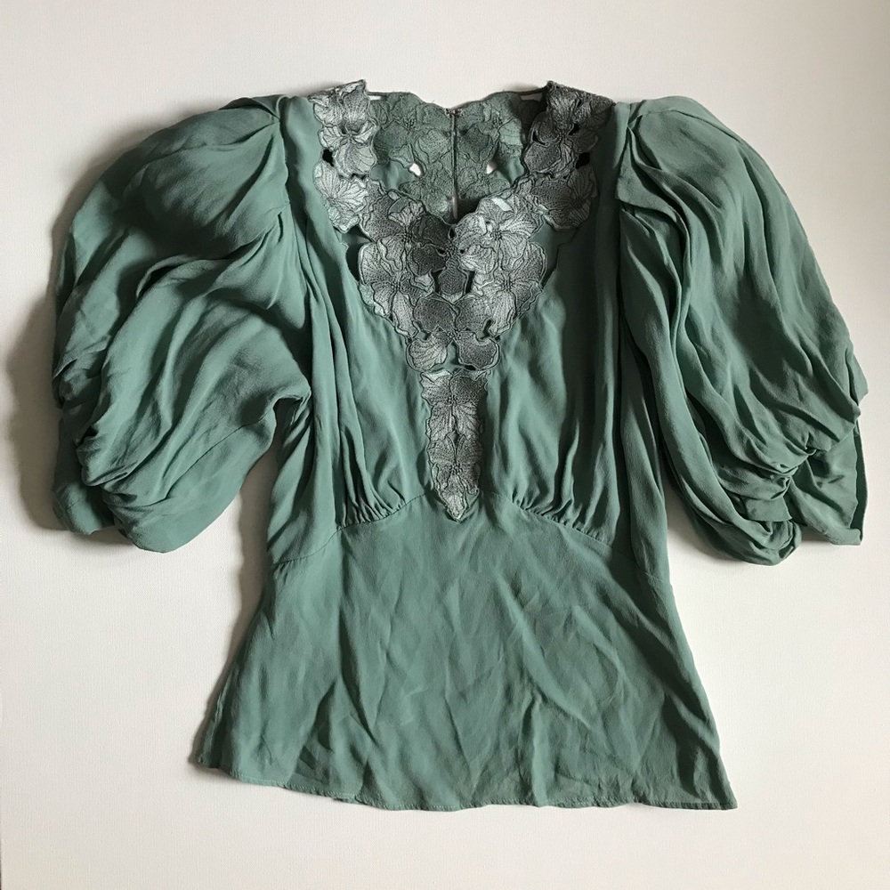 Magali Pascal save green blouse NWOT Anthropologie